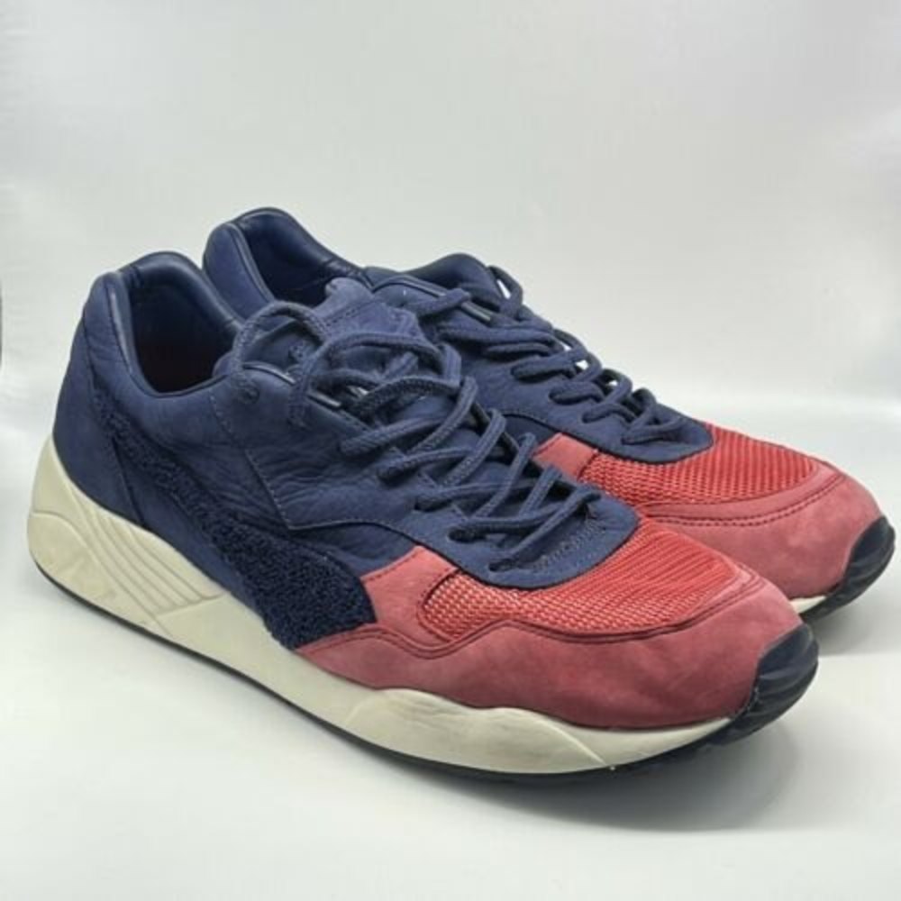 Puma Navy and Coral Low-Top Sneakers